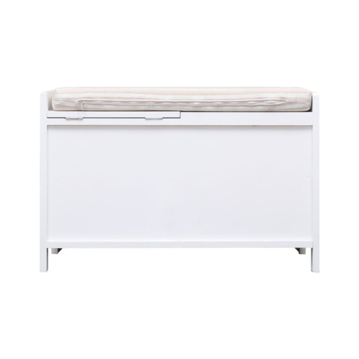 Banc d'entrée Blanc 70 x 33,5 x 45 cm Bois de Paulownia