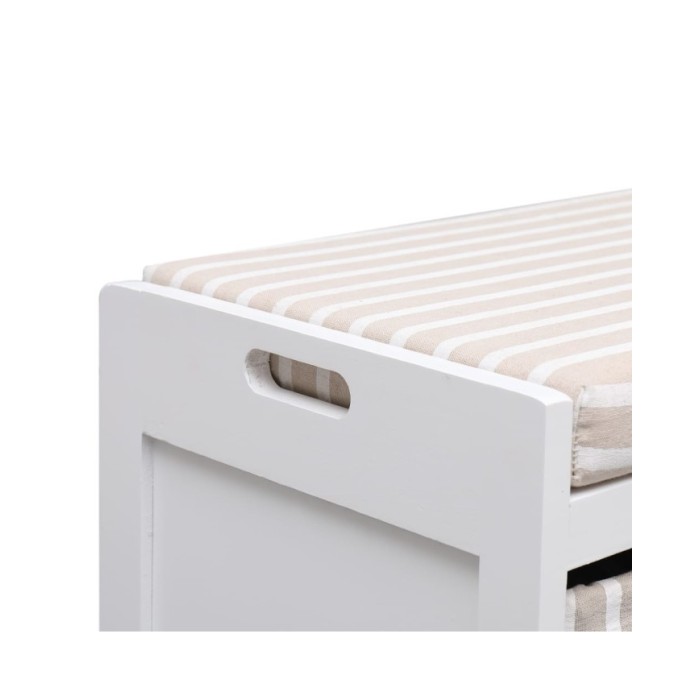 Banc d'entrée Blanc 70 x 33,5 x 45 cm Bois de Paulownia