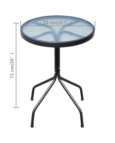 Ensemble de bistro 3 pcs Acier Noir