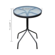 Ensemble de bistro 3 pcs Acier Noir
