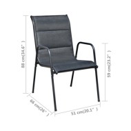 Ensemble de bistro 3 pcs Acier Noir