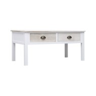 Table basse Blanc et naturel 100 x 50 x 45 cm Bois