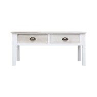 Table basse Blanc et naturel 100 x 50 x 45 cm Bois