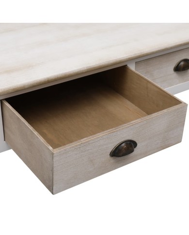 Table basse Blanc et naturel 100 x 50 x 45 cm Bois