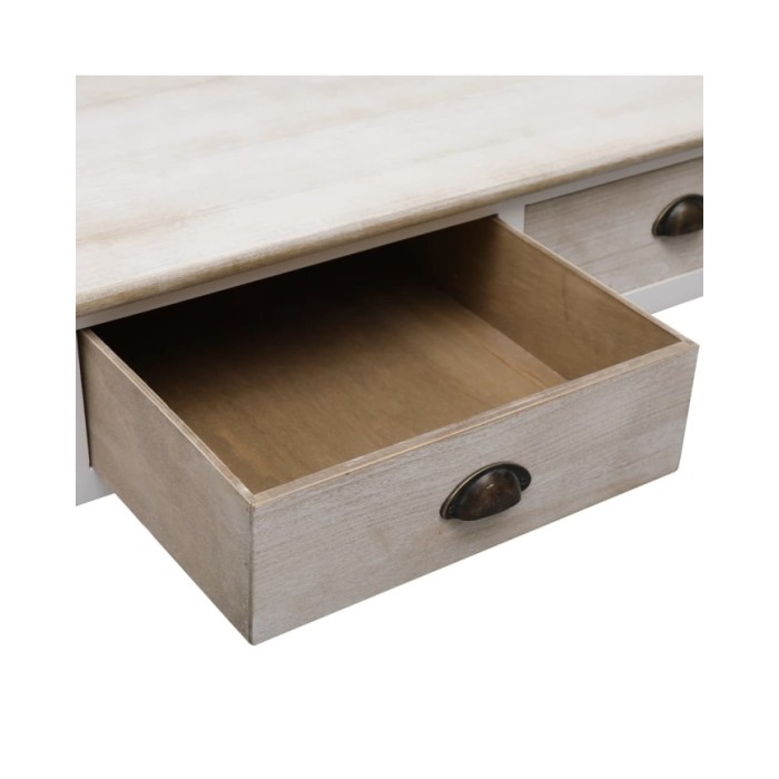 Table basse Blanc et naturel 100 x 50 x 45 cm Bois