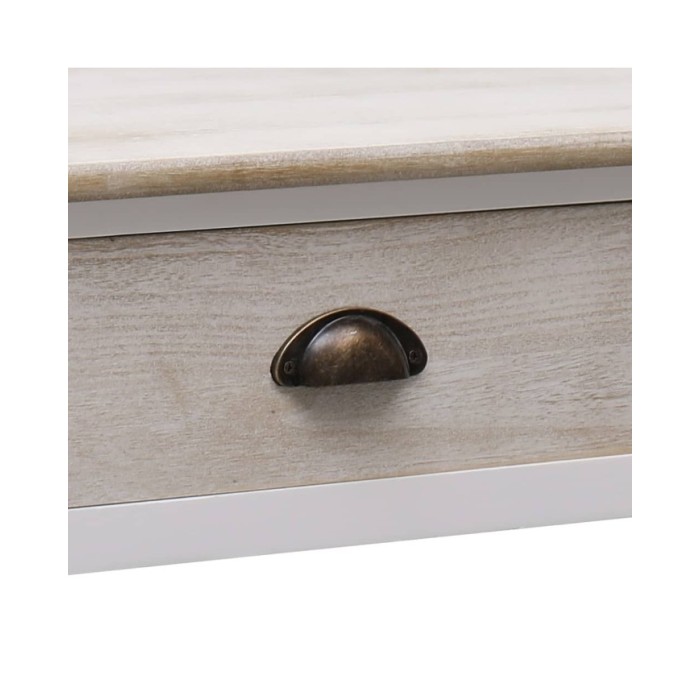 Table basse Blanc et naturel 100 x 50 x 45 cm Bois