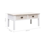 Table basse Blanc et naturel 100 x 50 x 45 cm Bois