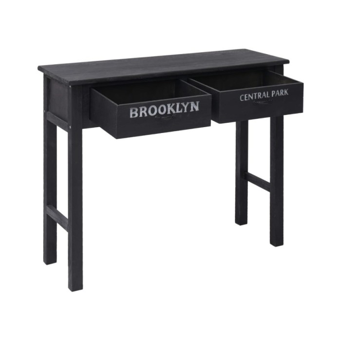 Table console Noir 90 x 30 x 77 cm Bois