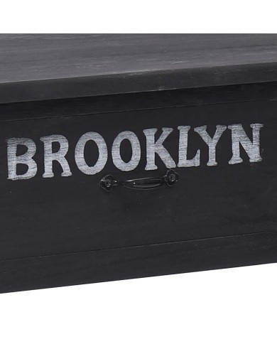 Table console Noir 90 x 30 x 77 cm Bois