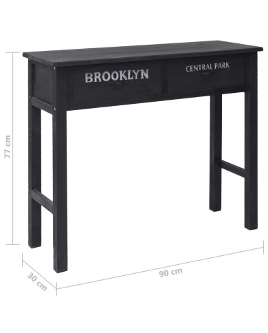 Table console Noir 90 x 30 x 77 cm Bois