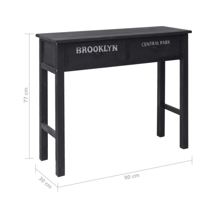 Table console Noir 90 x 30 x 77 cm Bois