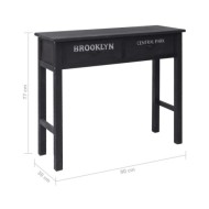 Table console Noir 90 x 30 x 77 cm Bois