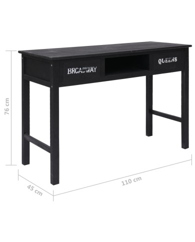 Table console Noir 110x45x76 cm Bois