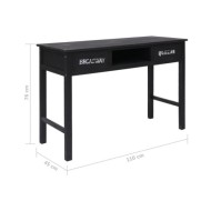 Table console Noir 110x45x76 cm Bois