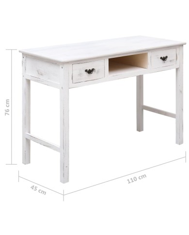 Table console Blanc antique 110 x 45 x 76 cm Bois