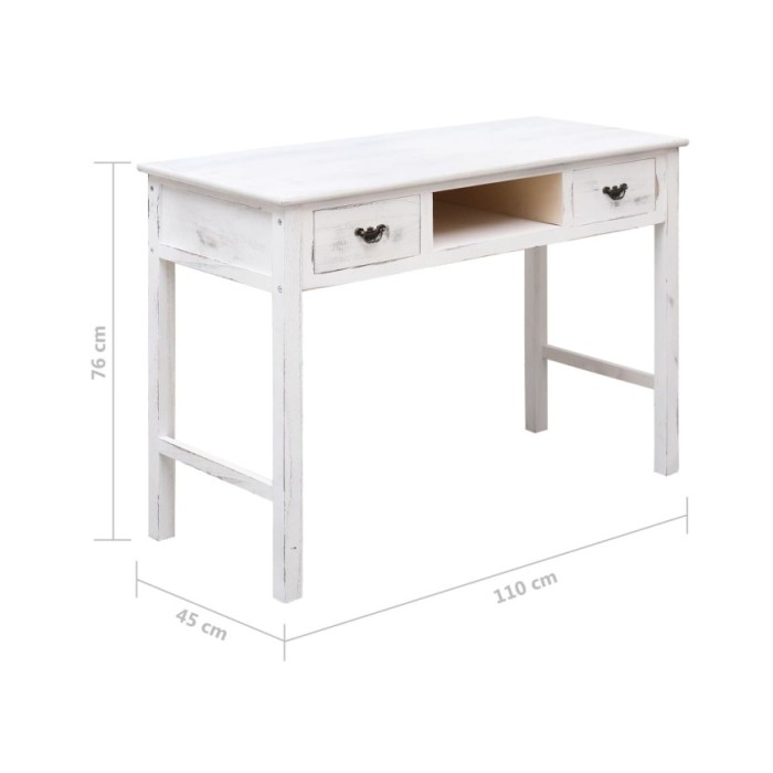 Table console Blanc antique 110 x 45 x 76 cm Bois