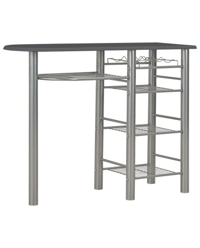 Ensemble de bar avec étagères 3 pcs Bois et acier Noir