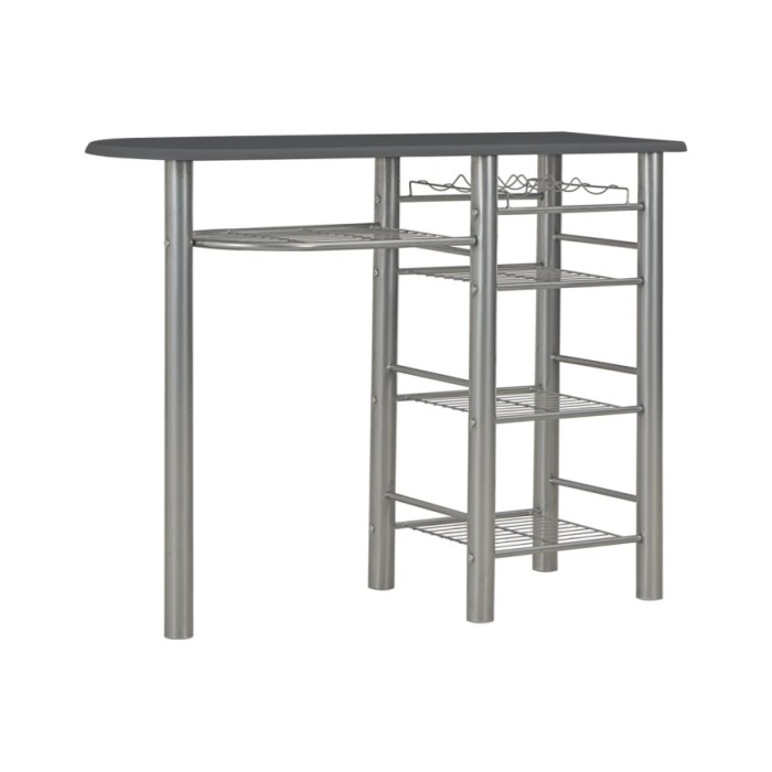 Ensemble de bar avec étagères 3 pcs Bois et acier Noir