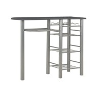 Ensemble de bar avec étagères 3 pcs Bois et acier Noir