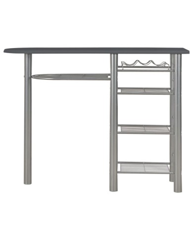 Ensemble de bar avec étagères 3 pcs Bois et acier Noir