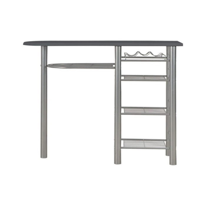 Ensemble de bar avec étagères 3 pcs Bois et acier Noir