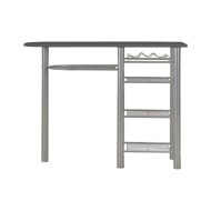 Ensemble de bar avec étagères 3 pcs Bois et acier Noir