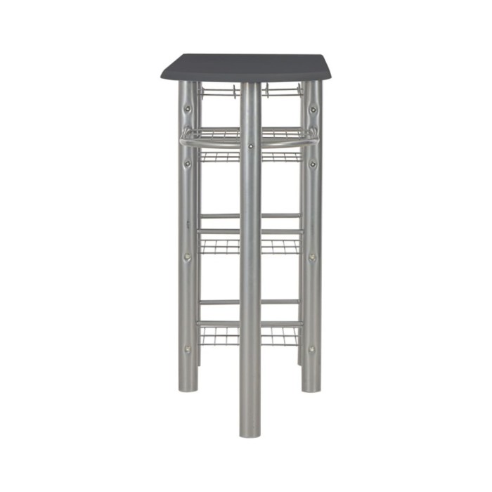 Ensemble de bar avec étagères 3 pcs Bois et acier Noir