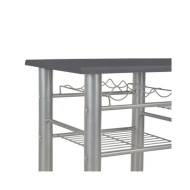 Ensemble de bar avec étagères 3 pcs Bois et acier Noir