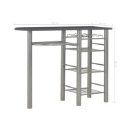 Ensemble de bar avec étagères 3 pcs Bois et acier Noir