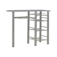 Ensemble de bar avec étagères 3 pcs Bois et acier Gris