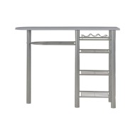 Ensemble de bar avec étagères 3 pcs Bois et acier Gris