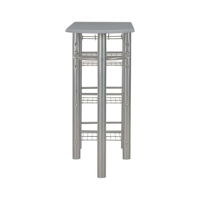 Ensemble de bar avec étagères 3 pcs Bois et acier Gris