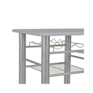 Ensemble de bar avec étagères 3 pcs Bois et acier Gris