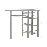 Ensemble de bar avec étagères 3 pcs Bois et acier Gris