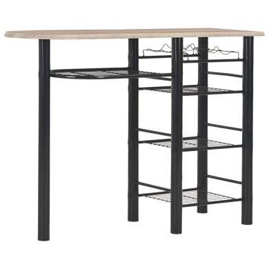 Ensemble de bar avec étagères 3 pcs Bois et acier