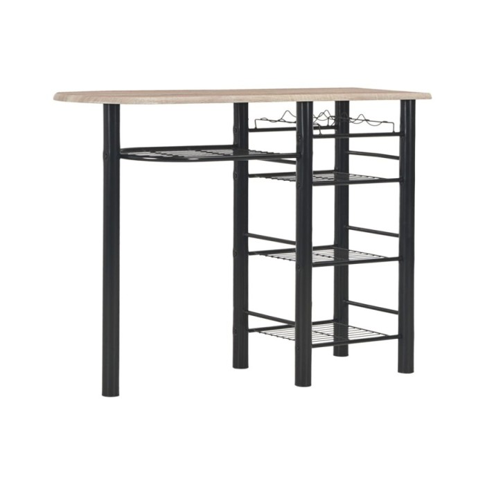 Ensemble de bar avec étagères 3 pcs Bois et acier