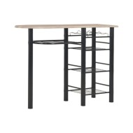 Ensemble de bar avec étagères 3 pcs Bois et acier