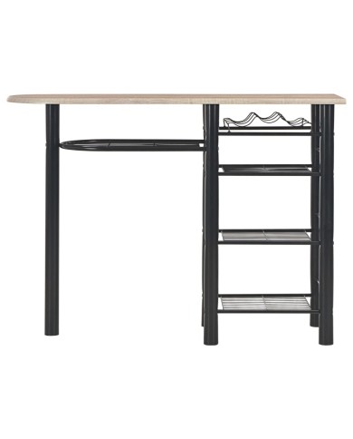 Ensemble de bar avec étagères 3 pcs Bois et acier