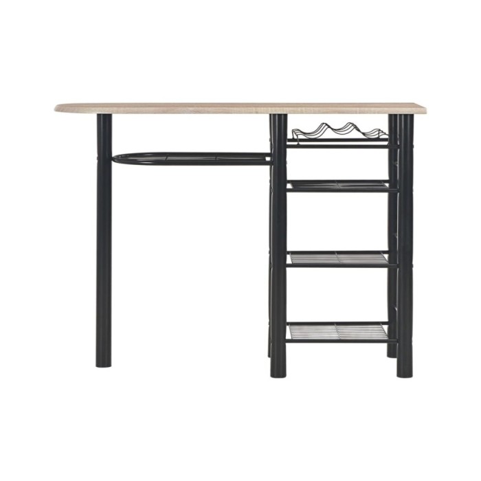 Ensemble de bar avec étagères 3 pcs Bois et acier