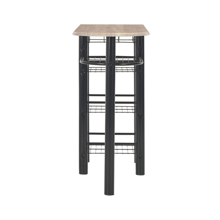 Ensemble de bar avec étagères 3 pcs Bois et acier
