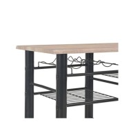 Ensemble de bar avec étagères 3 pcs Bois et acier
