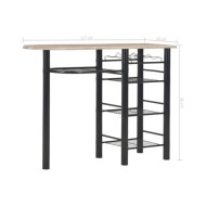 Ensemble de bar avec étagères 3 pcs Bois et acier