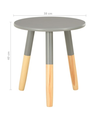 Tables d'appoint 2 pcs Gris Pin massif