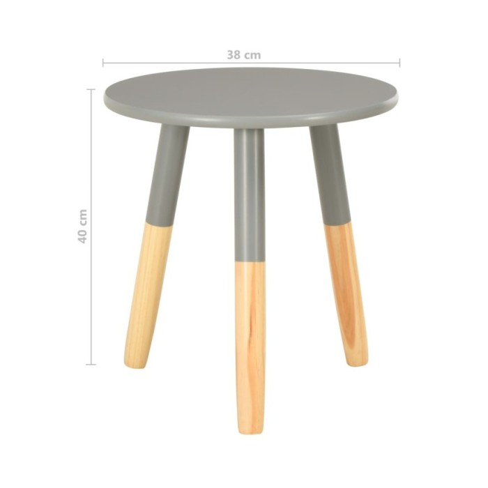 Tables d'appoint 2 pcs Gris Pin massif
