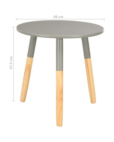 Tables d'appoint 2 pcs Gris Pin massif