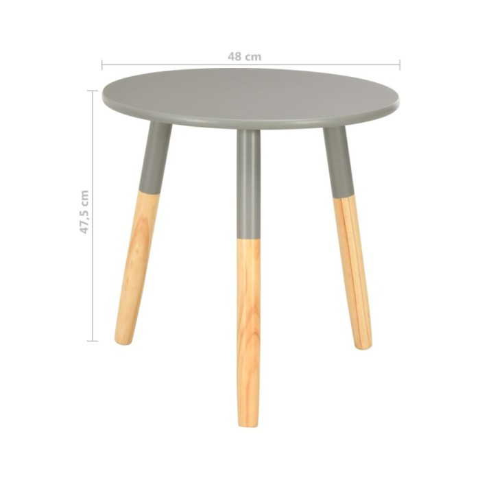 Tables d'appoint 2 pcs Gris Pin massif