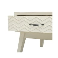 Table basse avec 2 tiroirs Gris sculpté 110x50x40 cm Bois