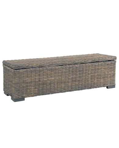 Boîte de rangement 120 cm Gris Rotin naturel kubu et manguier