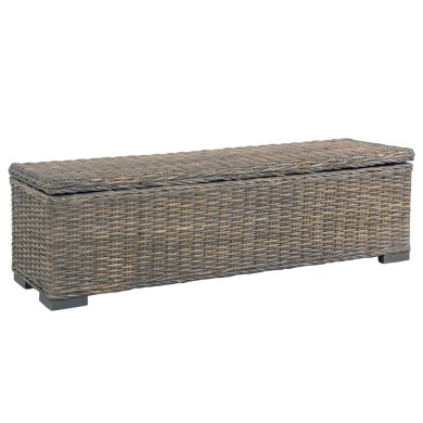 Boîte de rangement 120 cm Gris Rotin naturel kubu et manguier