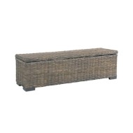 Boîte de rangement 120 cm Gris Rotin naturel kubu et manguier